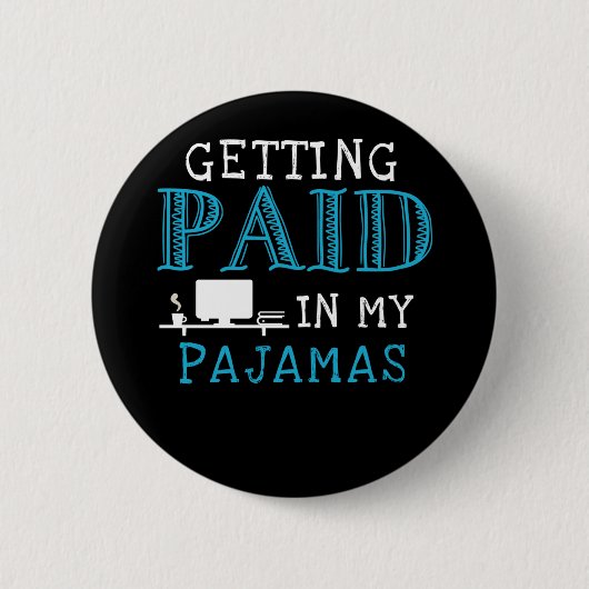 Werk vanuit thuiskantoor ronde button 5,7 cm (Voorkant)