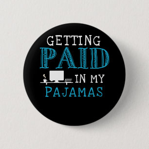 Werk vanuit thuiskantoor ronde button 5,7 cm