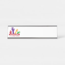 Werk voor verandering bureau naambordje