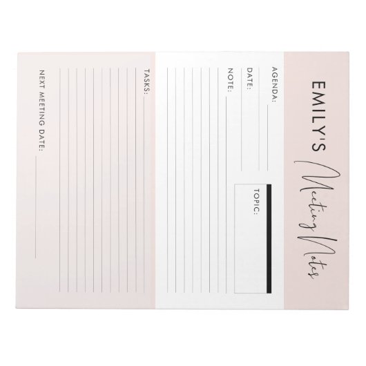  werkbalk Memo Planner voor vergaderingsnotities Notitieblok (Voorkant)