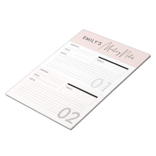  werkbalk Memo Planner voor vergaderingsnotities Notitieblok (Schuin)