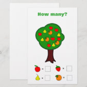 Werkblad voor het tellen van fruit briefpapier (Voorkant / Achterkant)