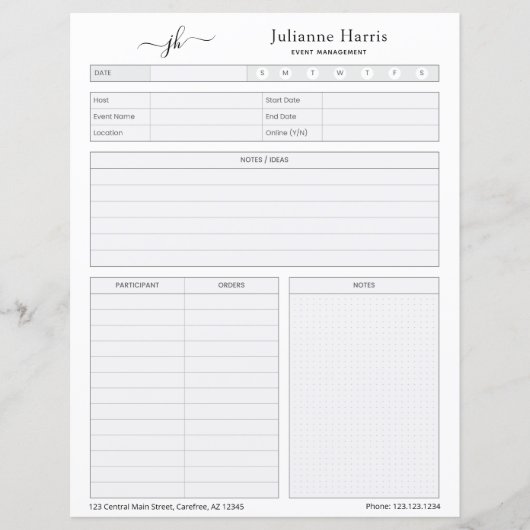 Werkblad voor planning van bedrijfscyclus (Voorkant)