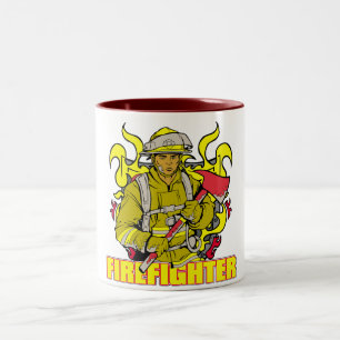 Werkbrandweerman Tweekleurige Koffiemok