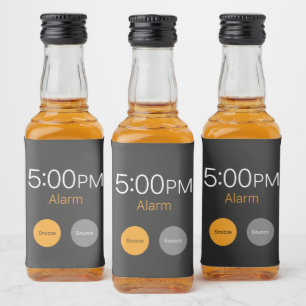 Werkdagalarm op Mini Liquor Fles Likeurfles Etiket