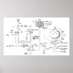 Werkelijk diagram voor een Space Ship Toilet Poster