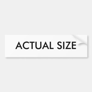 WERKELIJKE GROOTTE BUMPERSTICKER