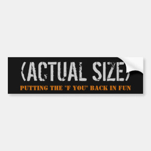 (Werkelijke grootte) BUMPERSTICKER1 Bumpersticker