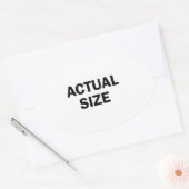 Werkelijke grootte ovale sticker (Envelop)