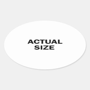 Werkelijke grootte ovale sticker