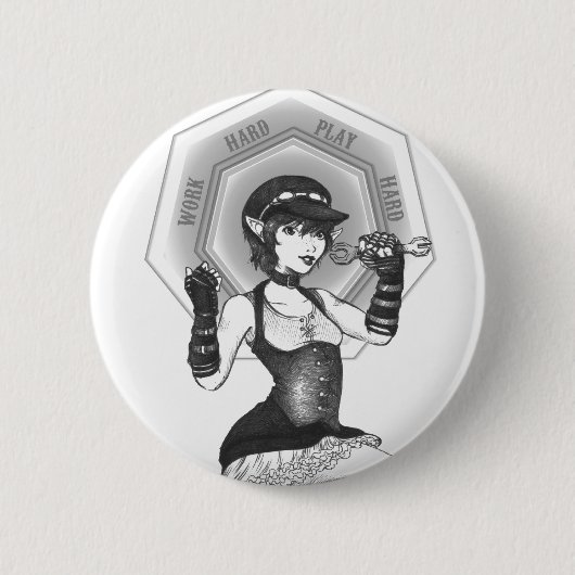 Werkelijke Steampunk Pixie-Button Ronde Button 5,7 Cm (Voorkant)