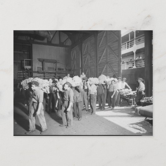 Werken aan de bananenboot - Vintage Briefkaart (Voorkant)