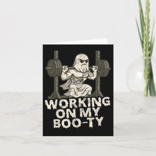 Werken aan mijn boo-ty grappige Halloween gespierd Kaart