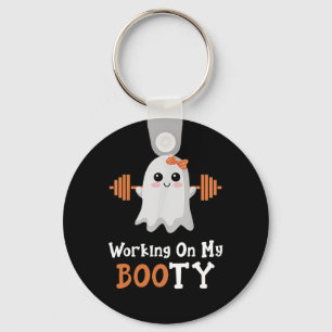 Werken aan Mijn Booty Boo-Ty Grappige Halloween Gy Sleutelhanger