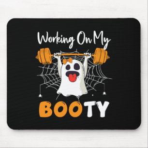 Werken aan Mijn Booty Ghost Boo Gym Halloween Grap Muismat