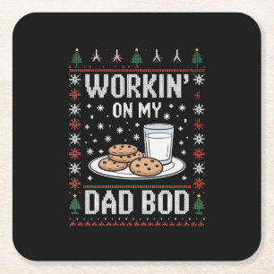 Werken Aan Mijn Vader Lichaam Vader Kerstmis Horre Vierkante Kartonnen Onderzetter