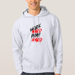 Werken Harden Spelen Harden Hoodie   Motiverende S