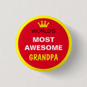 Werken het meest Geweldige - GRANDPA (beste) Ronde Button 3,2 Cm (Voorkant)