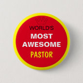 Werken het meest Geweldige - PASTOR (beste) Ronde Button 5,7 Cm (Voorkant)