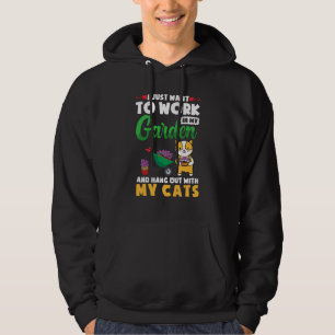 Werken in mijn tuin en rondhangen met mijn kat hoodie