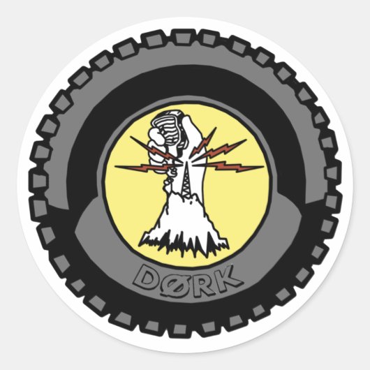 WERKEN met een nul Ronde Sticker (Voorkant)