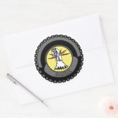 WERKEN met een nul Ronde Sticker (Envelop)