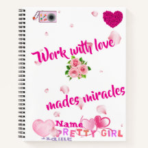 Werken met Liefde Maakt Wonderen" Inspirerend Roze