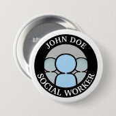 Werken met mensen ronde button 7,6 cm (Voorkant /achterkant)