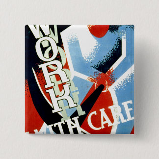 Werken met zorg vierkante button 5,1 cm