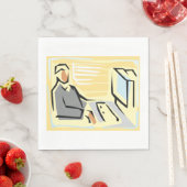 Werken op een computerpapier servet (Insitu)