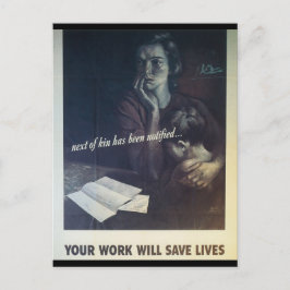 Werken redt levens in de Tweede Wereldoorlog Briefkaart