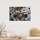 Werken van een zakhorlogetextuur poster (Keuken)