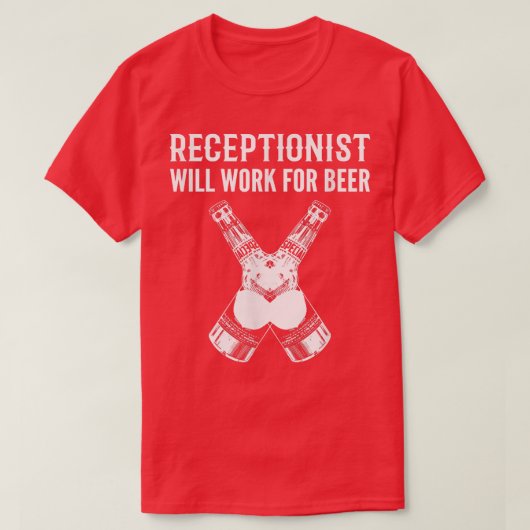 Werken voor bier-drinker t-shirt (Design voorkant)
