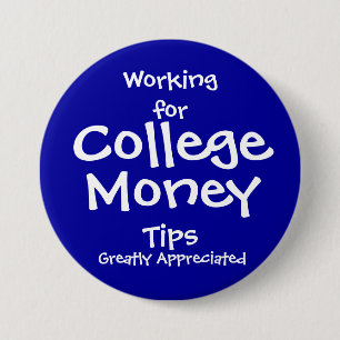 Werken voor College Money Button - blauw