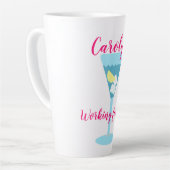 Werken voor gin, gin en tonic, gepersonaliseerd latte mok (Linkerhoek)