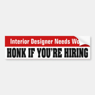 Werken voor interne ontwerper bumpersticker