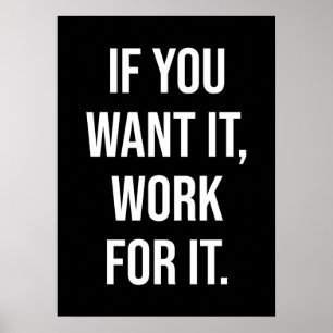 Werken voor IT - Gym, Hustle, Succes Motivatie Poster
