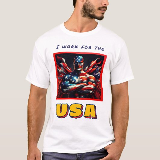 Werken voor USA T-shirt (Voorkant)
