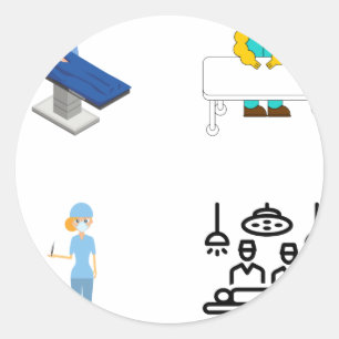 Werkende Ziektedozen - Verpakkings - Werkende Zaal Ronde Sticker