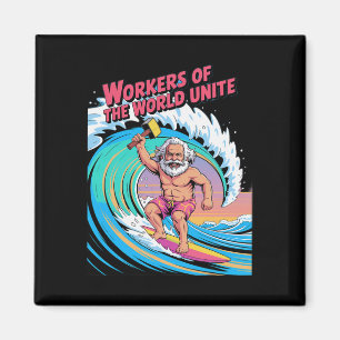 Werkers Van De Wereld Verenigt U Surfen Karl Marx Magneet