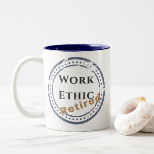 Werkethos: Gepensioneerd Tweekleurige Koffiemok