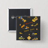 Werkgebied voor waarschuwings- en constructiewerkz vierkante button 5,1 cm (Voorkant /achterkant)