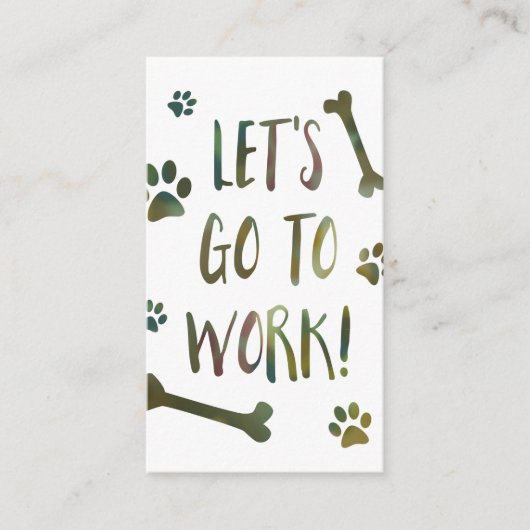 werkhonden visitekaartje (Voorkant)