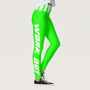 Werking in helder, neongroen en wit - ZEER kleuren Leggings