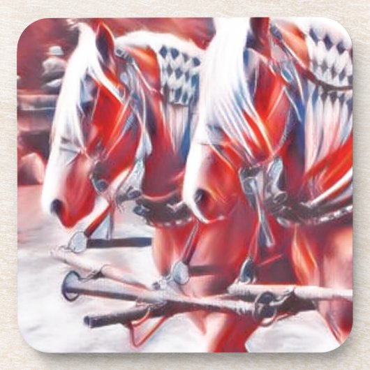 Werkkerpaarden Bier Onderzetter (Voorkant)