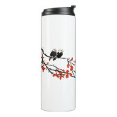 Werkkleding Gift Two Birds on Tree Branch Thermosbeker (Gedraaid links)