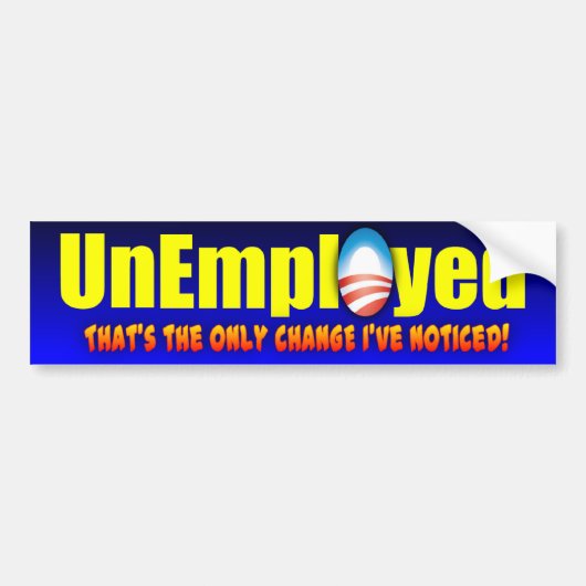 werkloos bumpersticker (Voorkant)