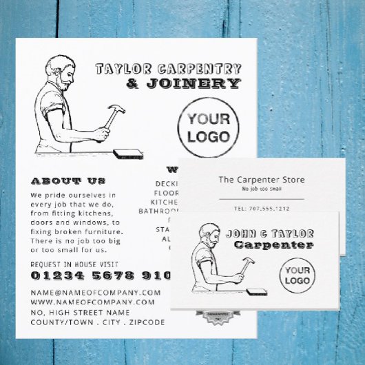  werkman, Carpentry, Carpenter Adverteren Flyer