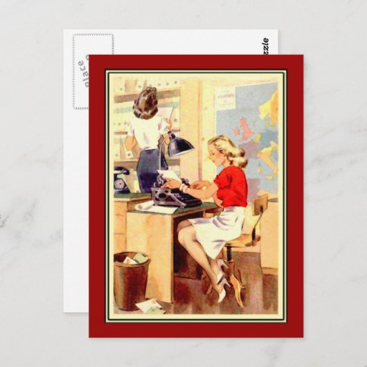 werkmeisje briefkaart (Voorkant / Achterkant)