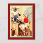 werkmeisje briefkaart (Voorkant)